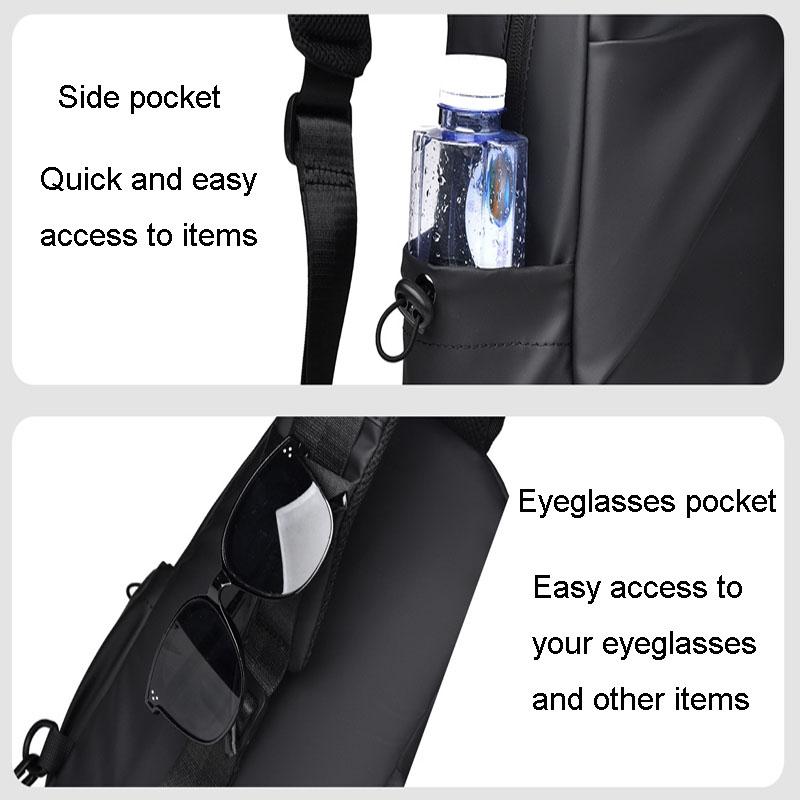 Large Capacity Waterproof Crossbody Chest Bag - Gray
