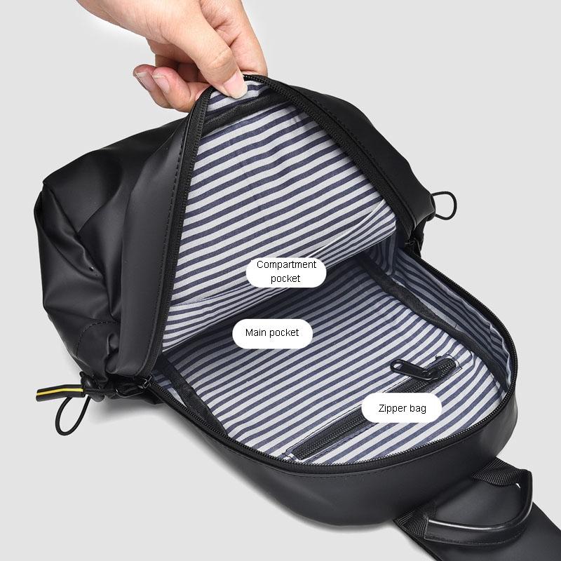Large Capacity Waterproof Crossbody Chest Bag - Gray