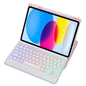360 Rotation Bluetooth Keyboard Leather Case For Ipad 10.9 2022 With Backlight - Pink