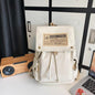 Large Capacity Canvas Backpack For Teens - White