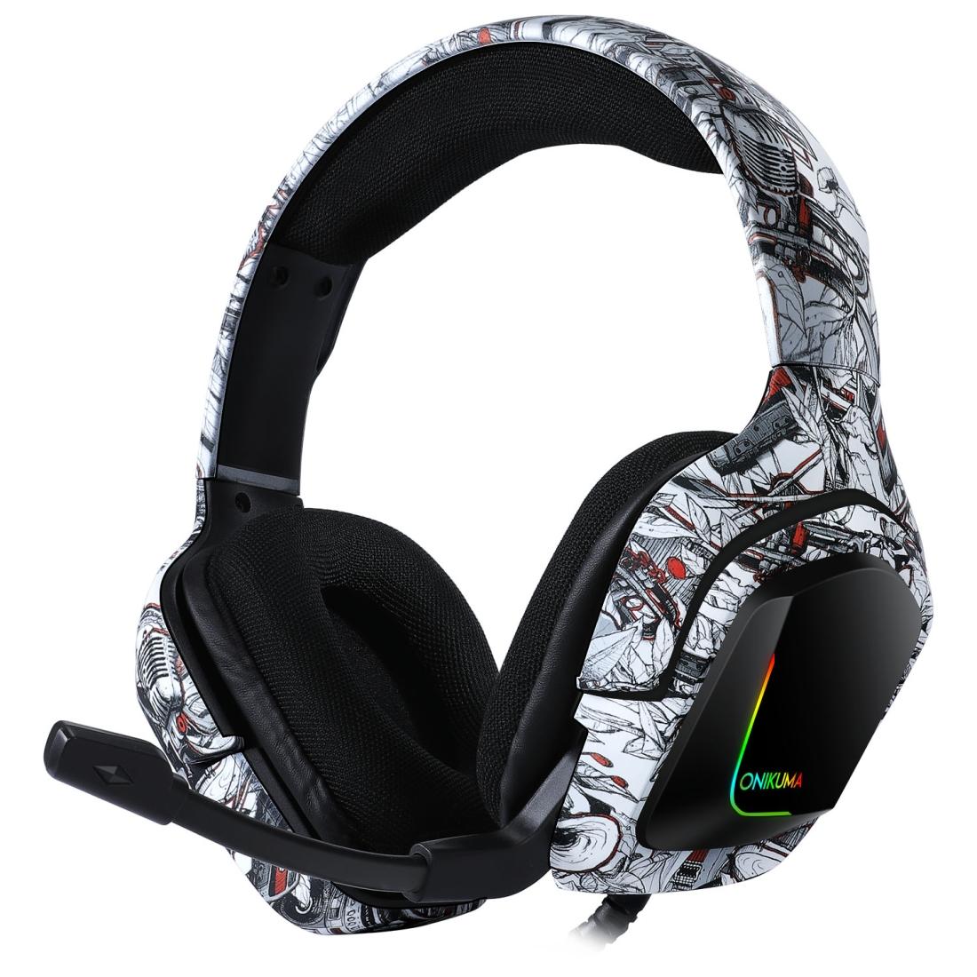 Surround Sound Pc Gaming Headset With Mic & Rgb - Red Gray