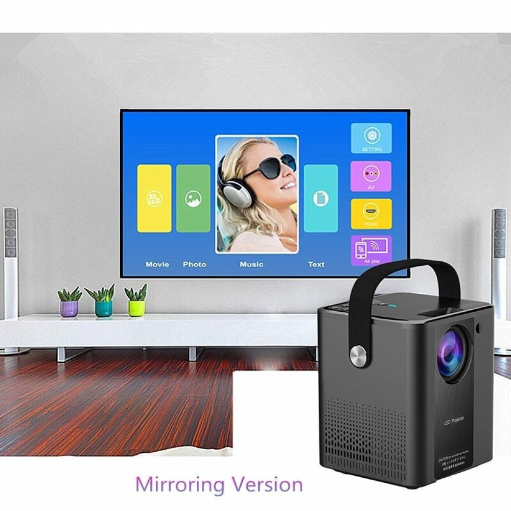 C500 Portable Mini Led Home Hd Projector - Black Same Screen Version
