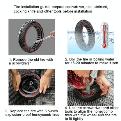 8.5 Inch Honeycomb Solid Tire for Xiaomi Electric Scooters - Blue