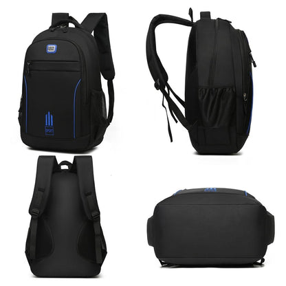 Large Capacity Nylon Backpack For Students - Blue