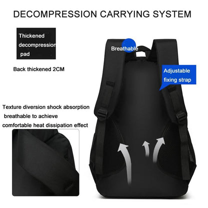 Large Capacity Nylon Backpack For Students - Blue
