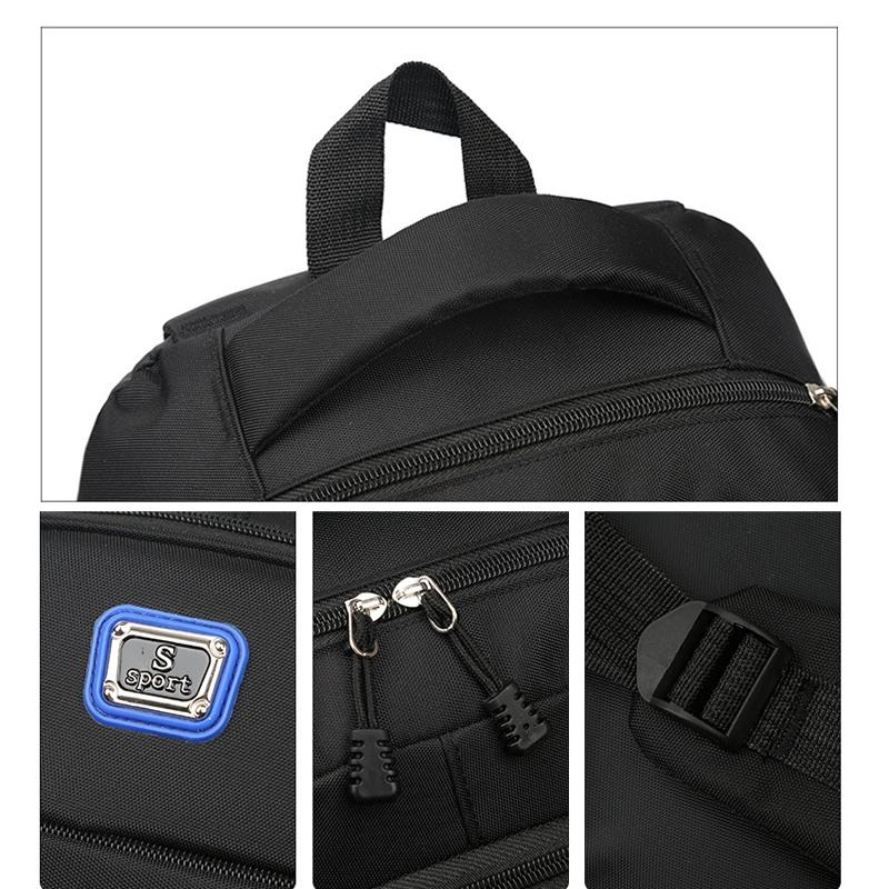 Large Capacity Nylon Backpack For Students - Blue