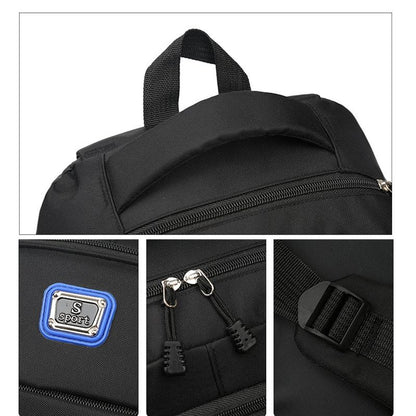 Large Capacity Nylon Backpack For Students - Blue