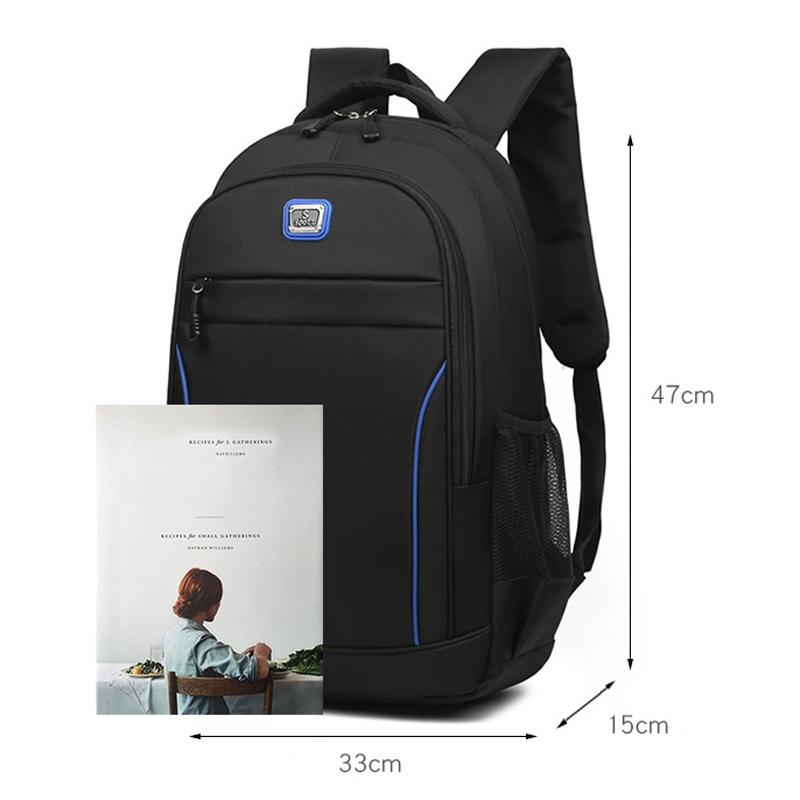 Large Capacity Nylon Backpack For Students - Blue