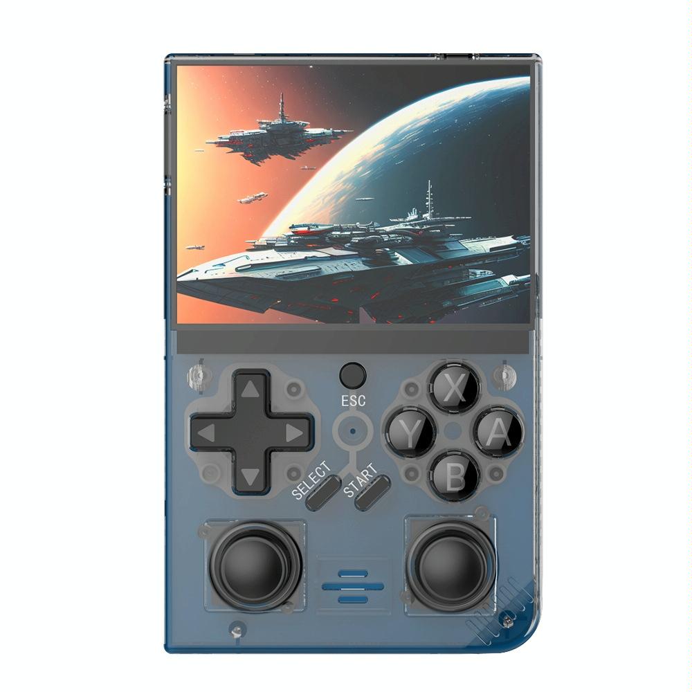 64G Handheld Game Console With 10 000+ Games - 3.5 Inch Transparent Black - Transparent Purple