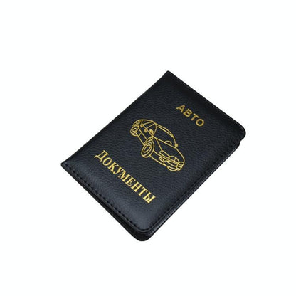 Russian Driver License Holder Genuine Leather Case - Black