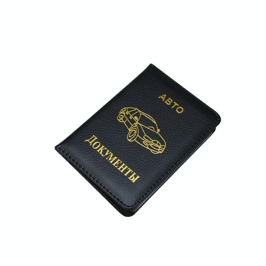 Russian Driver License Holder Genuine Leather Case - Black