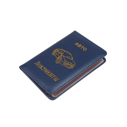 Russian Driver License Holder Genuine Leather Case - Black