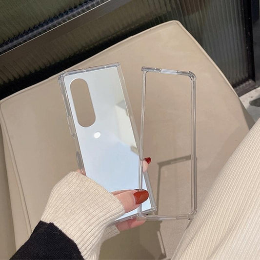 Reflective Noodle Case for Samsung Galaxy z Fold 4 - Reflective Finish - Silver
