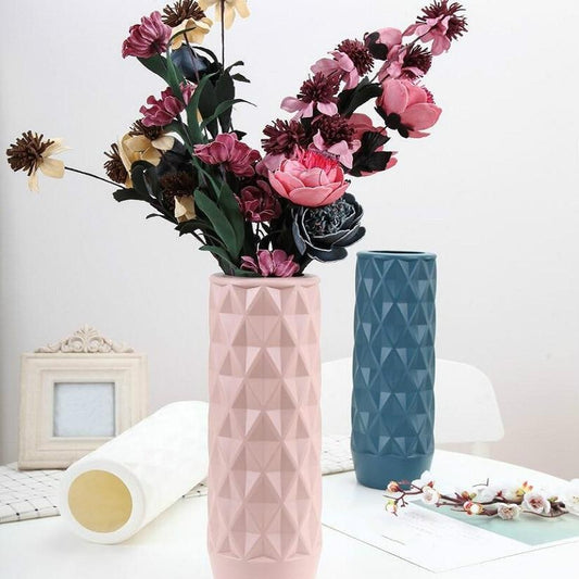 Creative Plastic Vase For Home Decoration - Flower Arrangement Container - Pink