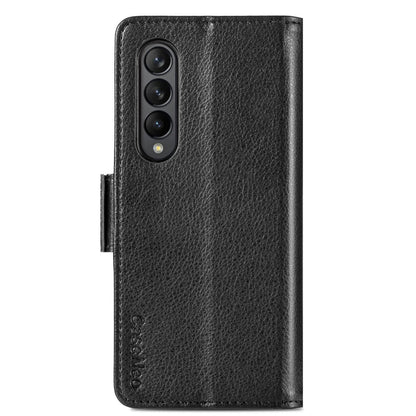 For Samsung Galaxy Z Fold4 5G Litchi Pattern Case With Pen And Card Slots - 4 - Brown