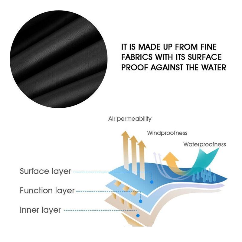 Waterproof Dustproof Protection Cover For Bathtub Pool Table & Chair - 231X231X30Cm - Black