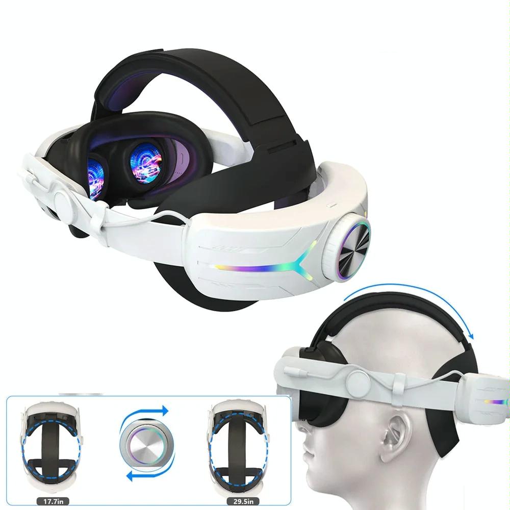 Foldable Rgb Headset for Meta Quest 3 - Usb Rechargeable - White