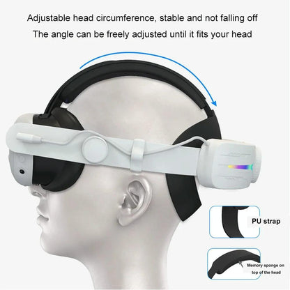 Foldable Rgb Headset for Meta Quest 3 - Usb Rechargeable - White