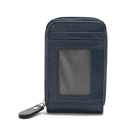 Woven Mini Coin Purse For Ladies Student Id & Card Holder - Navy Blue