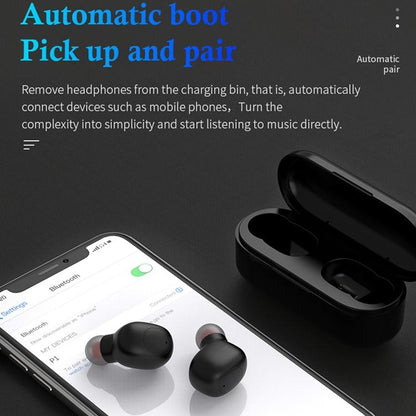Wireless Sports Bluetooth Earphones - Binaural Stereo Black
