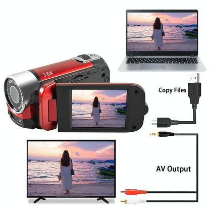 16Mp Hd Digital Camera With 16X Zoom For Home And Travel - Black