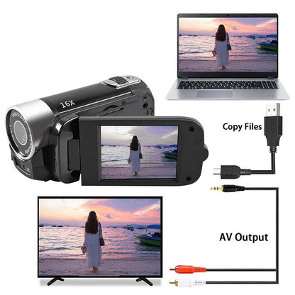 16Mp Hd Digital Camera With 16X Zoom For Home And Travel - Black