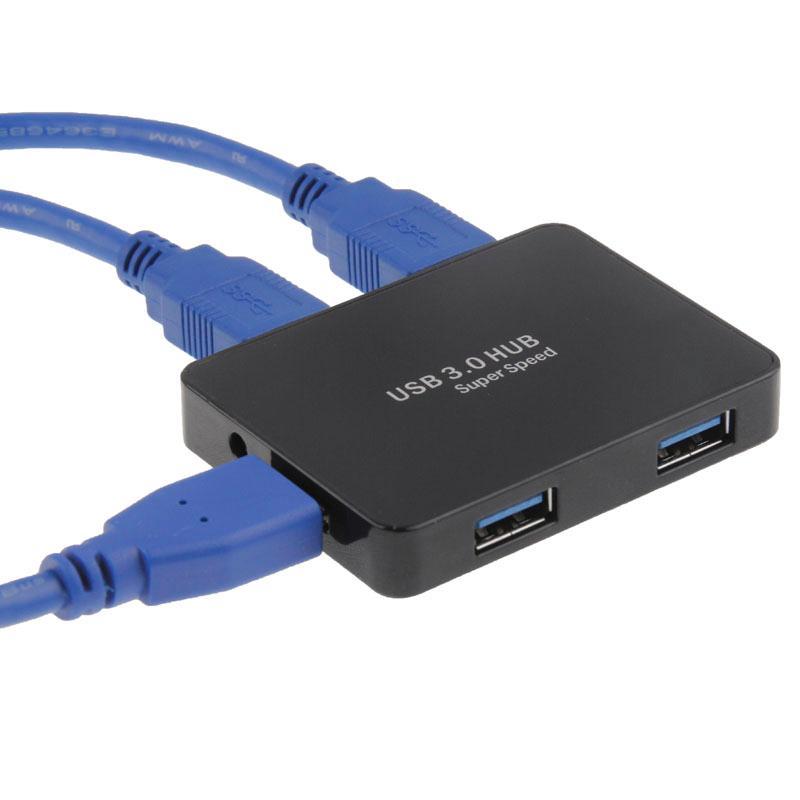 4-Port Usb 3.0 Hub + 60Cm Cable Fast Data Transfer - Black