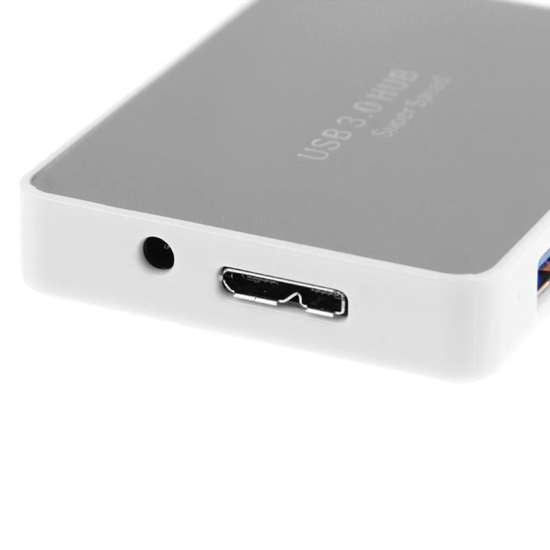 4-Port Usb 3.0 Hub + 60Cm Cable Fast Data Transfer - Black