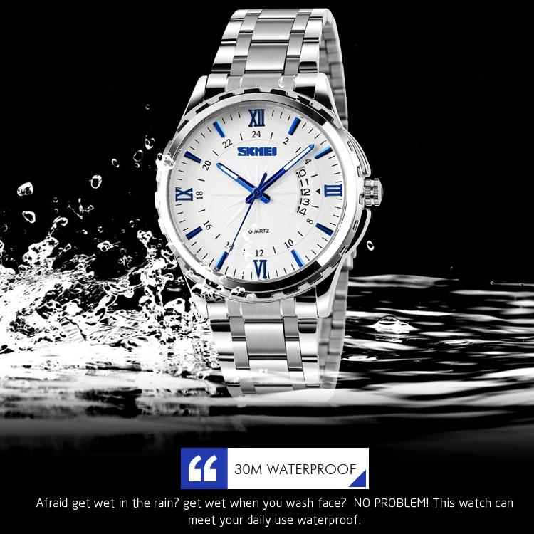 Waterproof Silver Shell Quartz Watch - Multifunctional Outdoor Fashion - Black