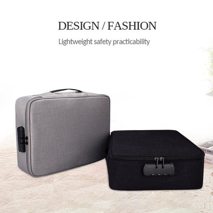 Waterproof Multi-layer Laptop Bag with Password Lock - Black