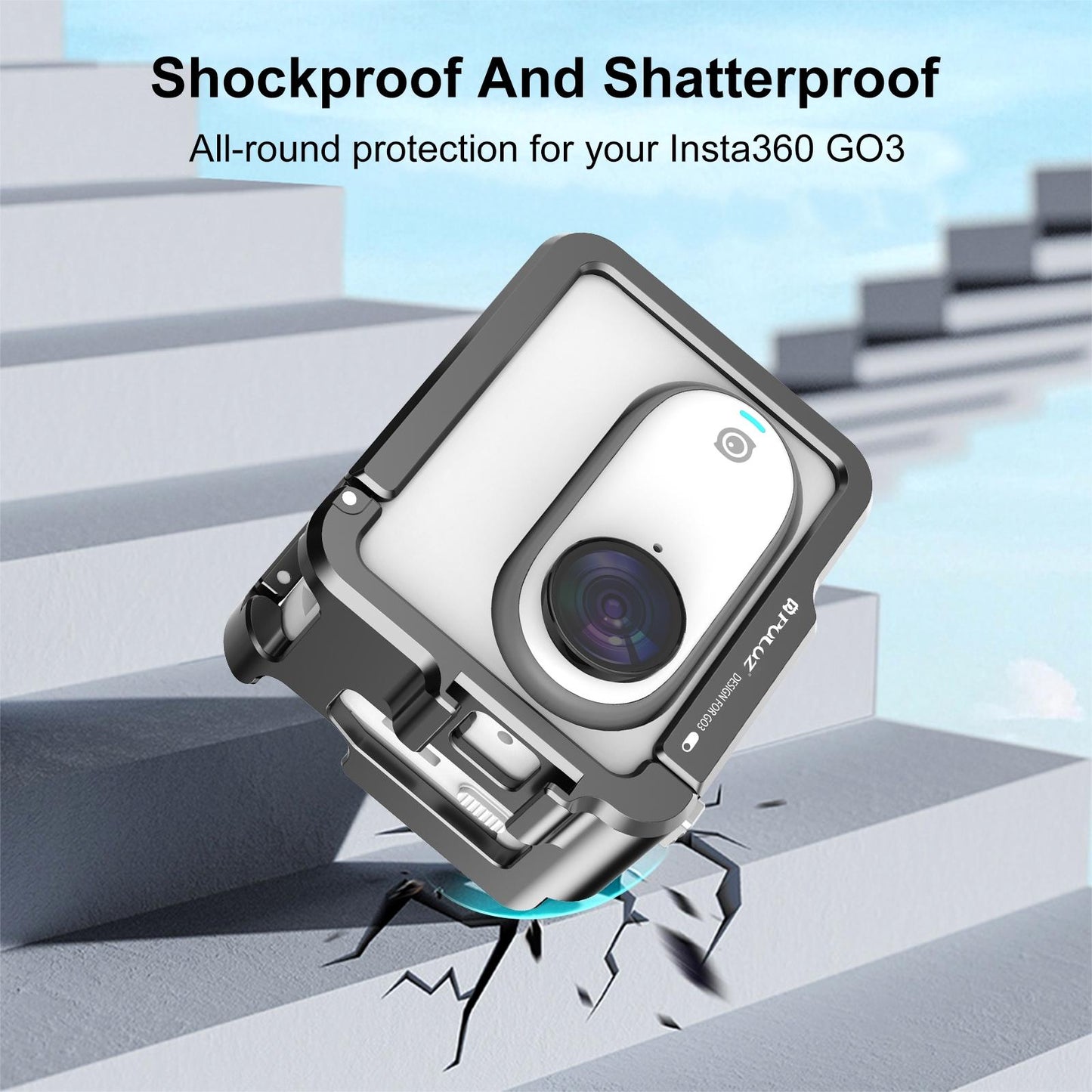 Aluminum Alloy Protective Frame for Insta360 Go 3 Camera with Battery Case
