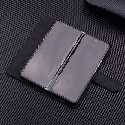 For Samsung Galaxy Z Fold4 5G Dual Fold Mandala Leather Case - Embossed Design - Black