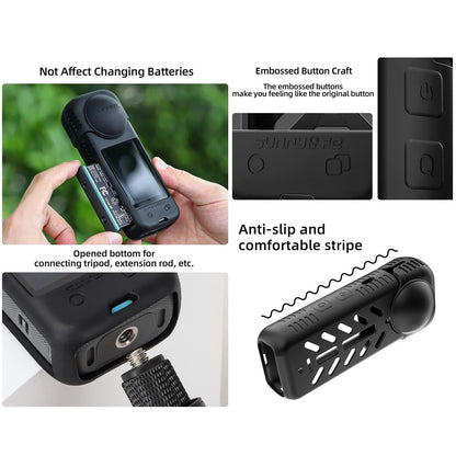 Silicone Shockproof Case And Lens Cover For Insta360 X4 By Sunnylife