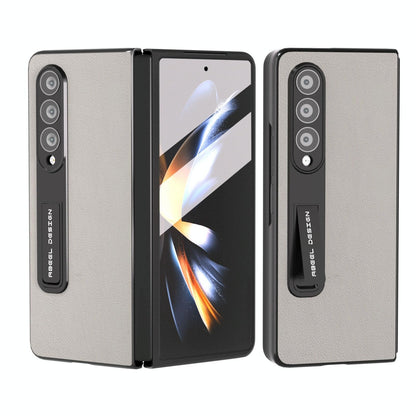 Leather Phone Case with Holder for Samsung Galaxy z Fold 4 / 5g - Wave Design - Green