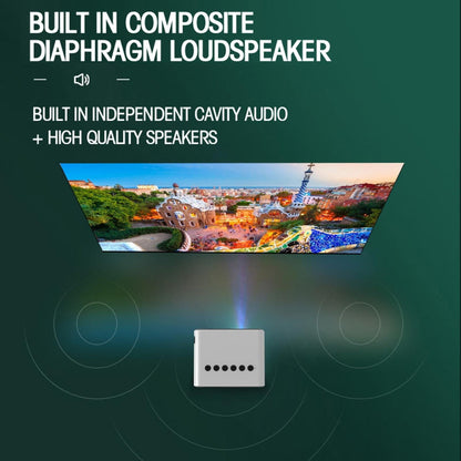 Portable Mini Home Theater Projector - 80 Lumens 1920X1080P Remote Control & Adaptor - Black