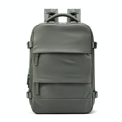Outdoor Travel Laptop Backpack - Army Green - Black