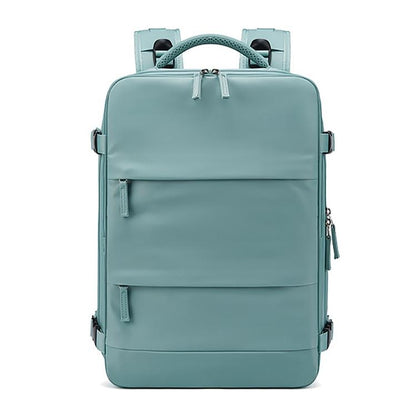 Outdoor Travel Laptop Backpack - Army Green - Black