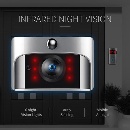 Smart Wifi Video Doorbell With Night Vision & Wide-Angle Camera - 720P Low Power Mobile Remote - Black