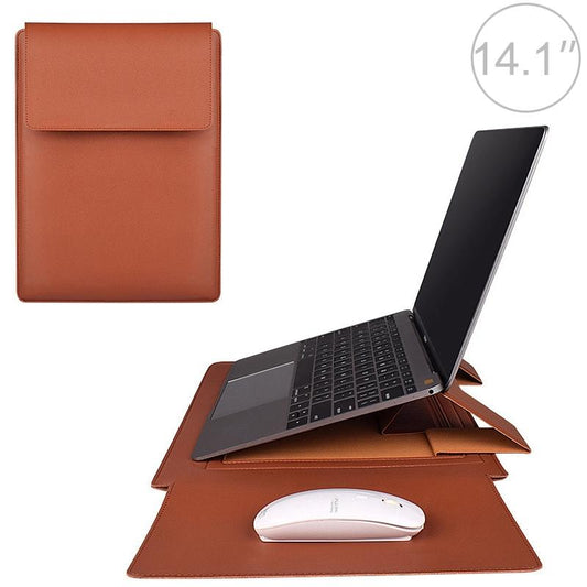 14.1 Inch Laptop Sleeve Leather Carrying Bag - Yellow