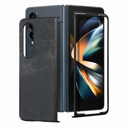For Samsung Galaxy Z Fold4 5G Pu Back Cover - Solid Colour - Purple