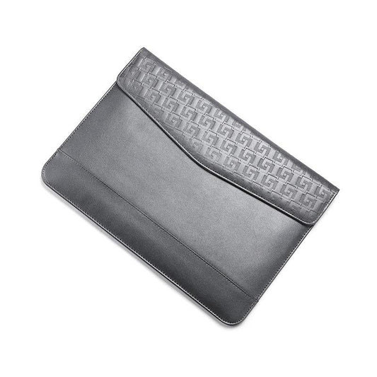 13-14 Inch Ultra-thin Magnetic Holster for Horizontal Embossed Notebook with Liner Bag - Gray