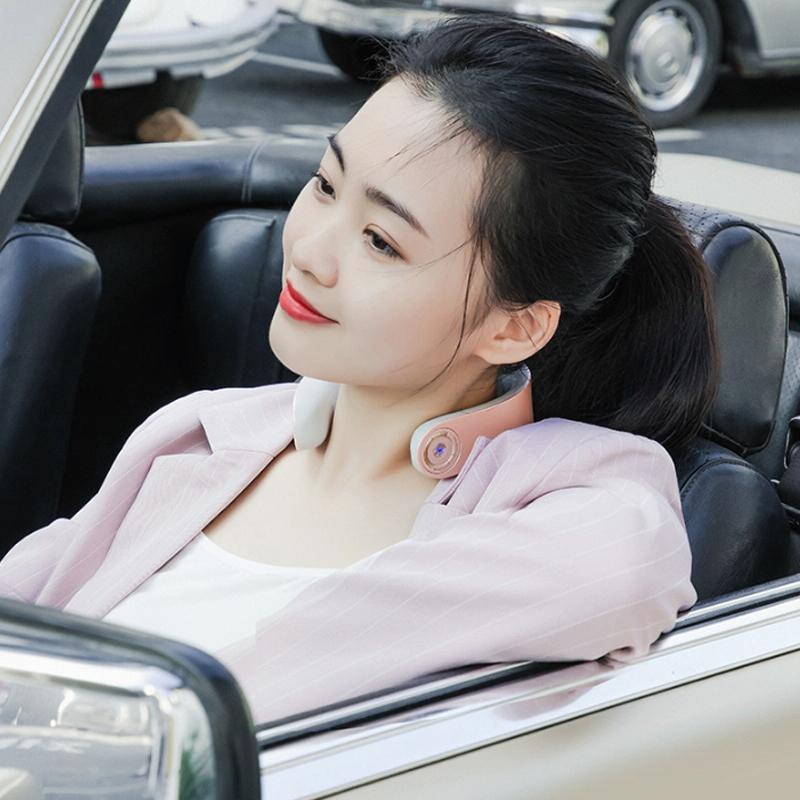 Smart Neck & Shoulder Massager Heat Therapy Multi-Function Cervical Spine Physiotherapy Pgg - Pink