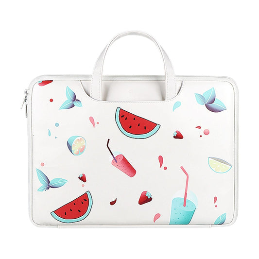 14.1-15.4 Inch Lightweight Printed Laptop Bag In Pu Material - Watermelon