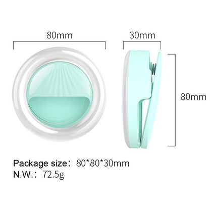 Rechargeable Selfie Light Clip for Beauty and Flash Fill - Black