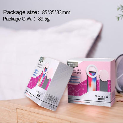 Rechargeable Selfie Light Clip for Beauty and Flash Fill - Black