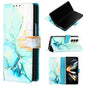 Marble Leather Flip Case for Samsung Galaxy z Fold 4 - Green Ls003