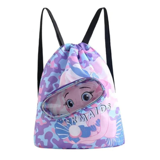 Kids' Swim Bag Cute Cartoon Beach Backpack Waterproof Dry / Wet Large 2 Layer - Purple - Small 1 Layer