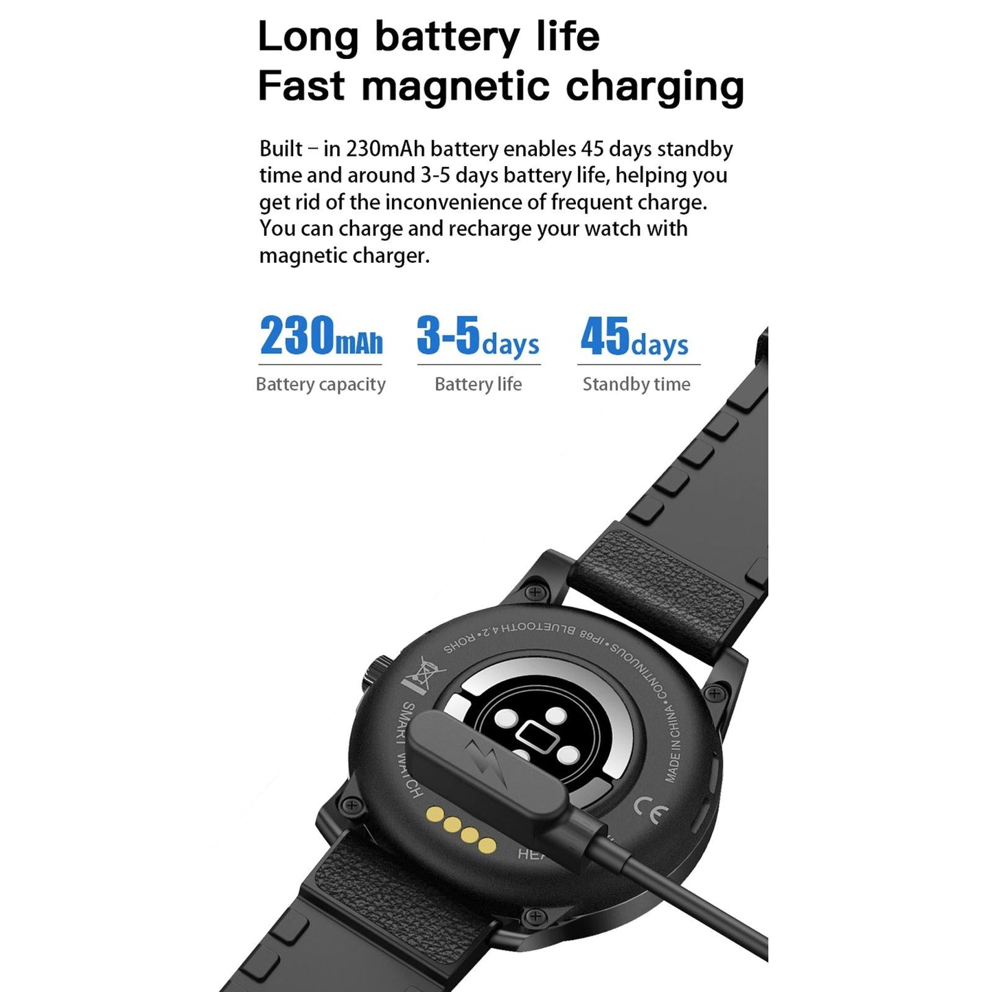 1.3 Inch Ips Colour Screen Ip68 Waterproof Smart Watch Support Bluetooth Call / Sleep Monitoring / Heart Rate Monitoring - Silicone Strap Silver