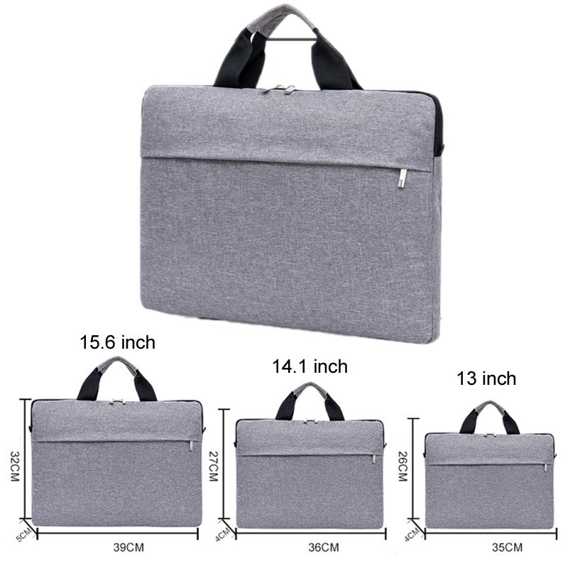 Waterproof Single Shoulder Notebook Bag - 14 Inch Portable & Durable - Gray