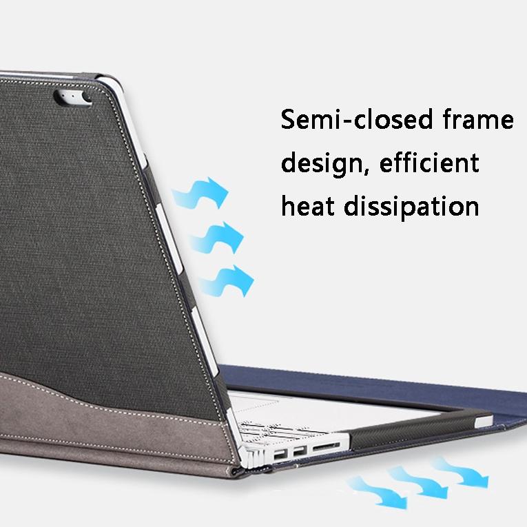 13.5 Inch Protective Sleeve for Microsoft Surface Book 2 in Pu Leather - Gentleman Gray